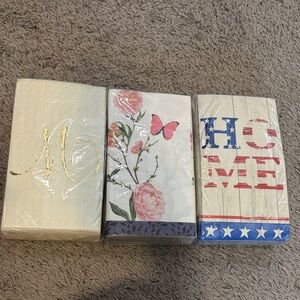 Set of Decorative Tissues with Floral and Patriotic Designs